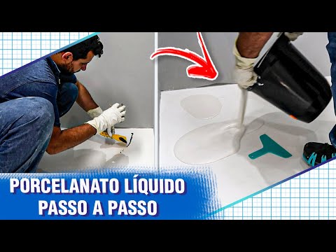 Obra: Pavimento em porcelanato líquido — antes e depois — SD Construções